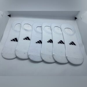 Adidas White and Black No-Show Socks
